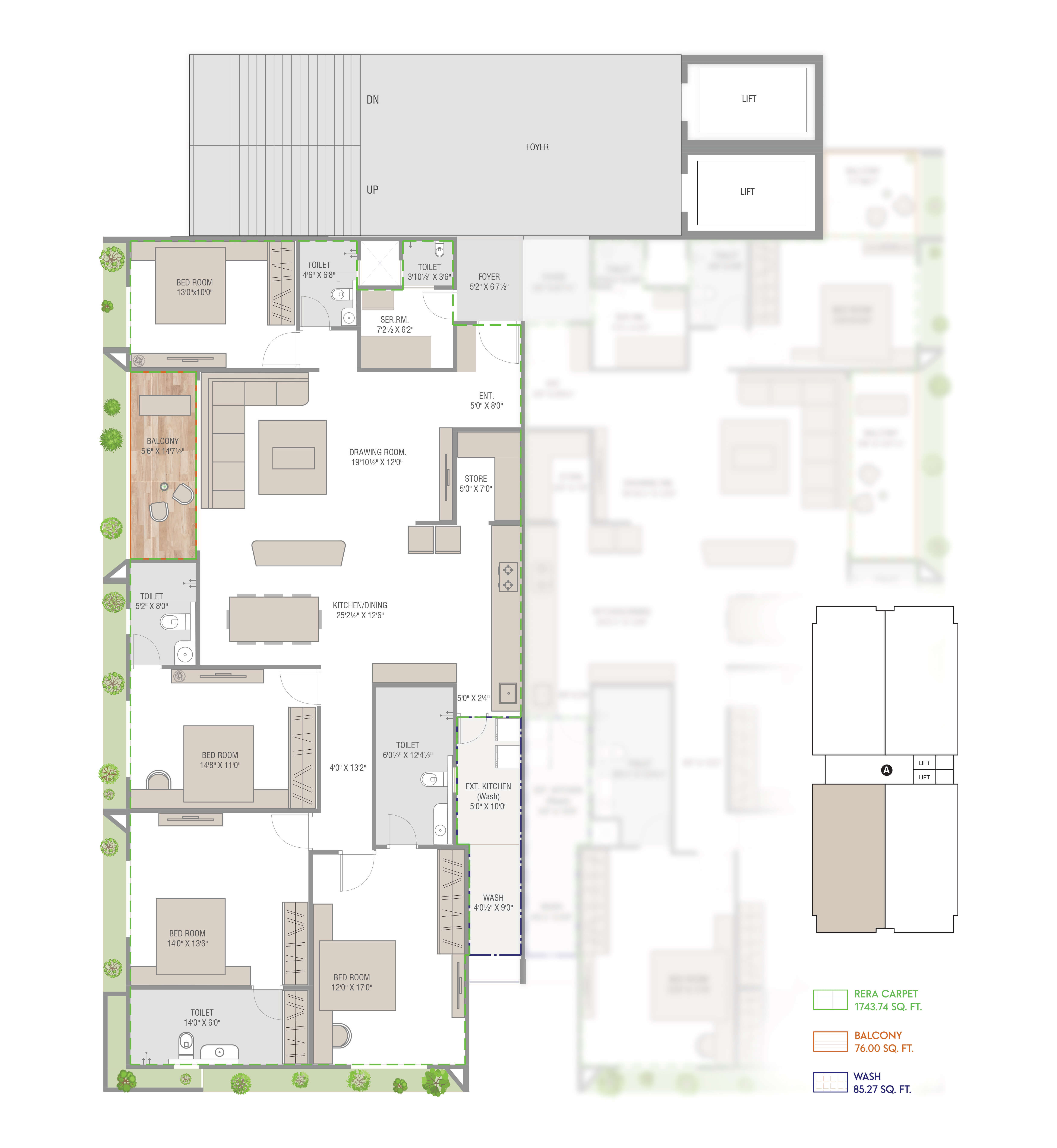 Apartment block A1 design