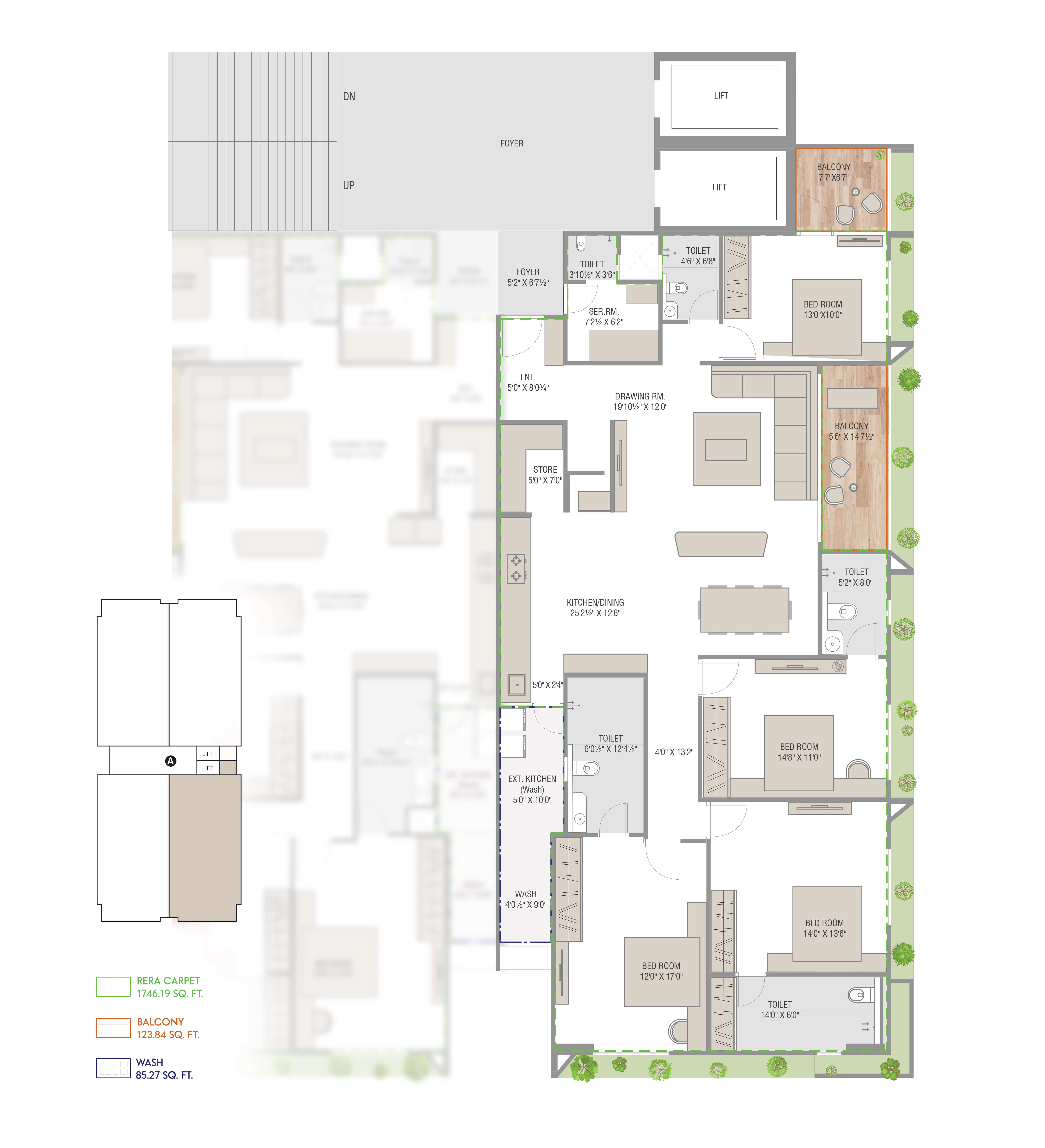 Apartment block A2 design