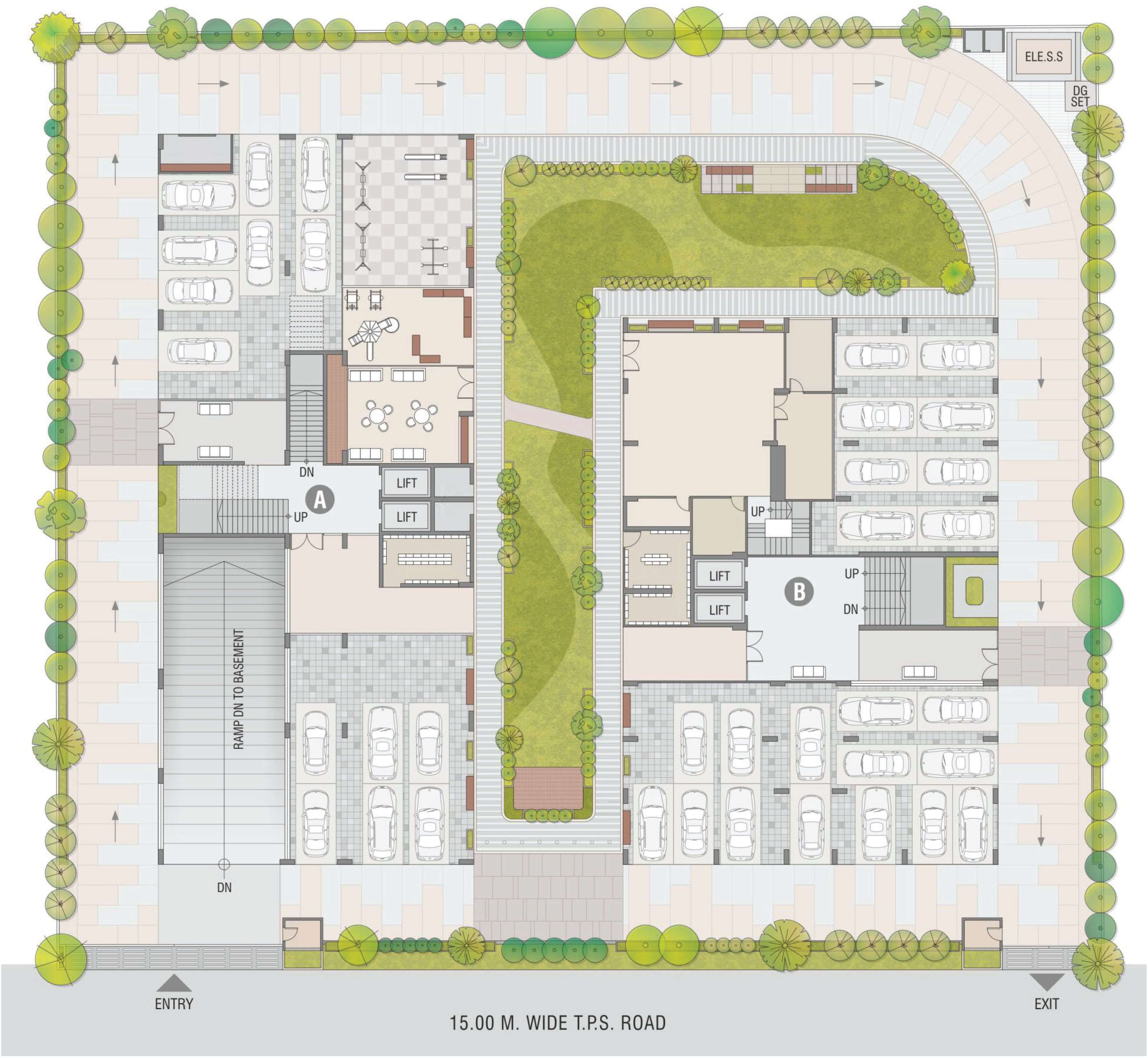 Ground-level exterior view