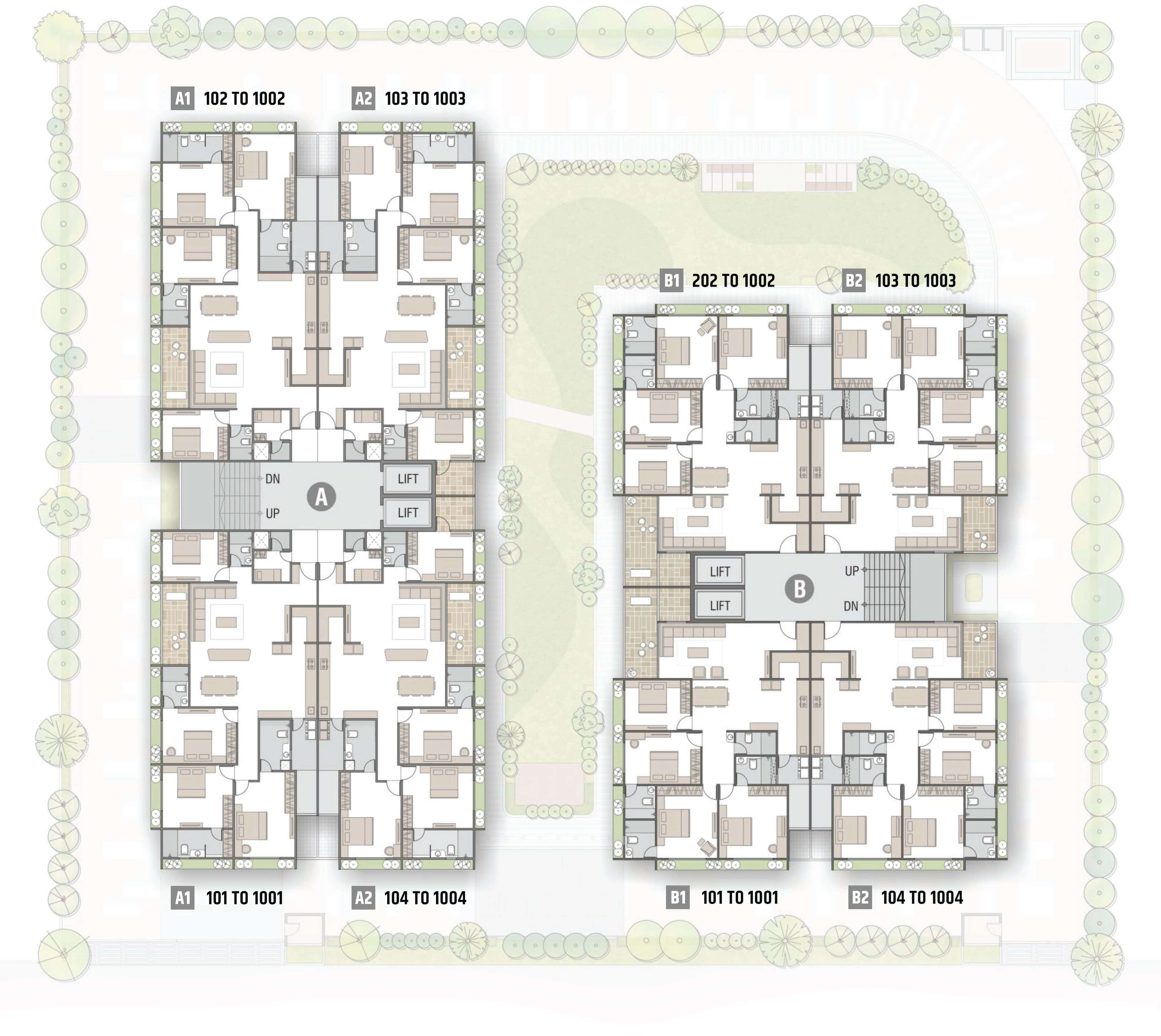 Typical floor plan layout
